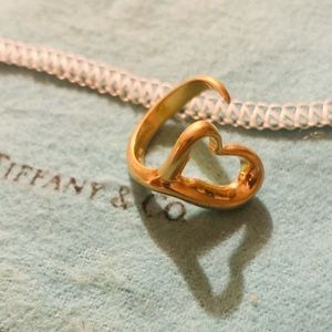 Tiffany & Co open heart 18k solid gold ring